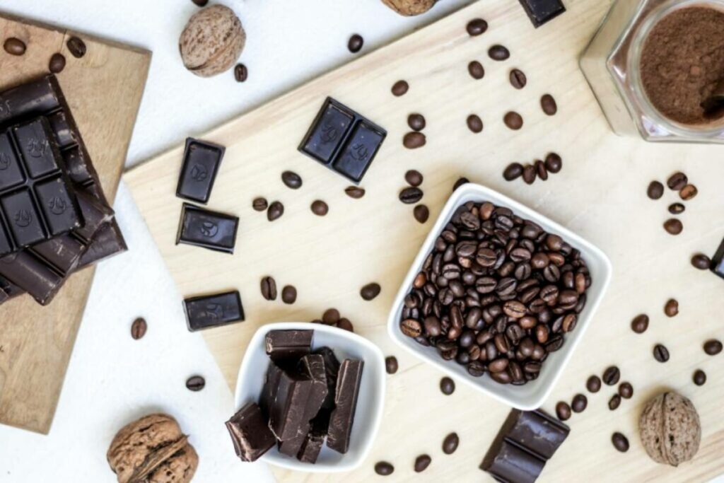 chocolate and coffee on a table